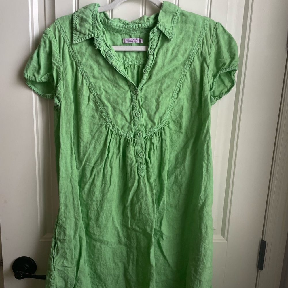 ST BARTHS LIME GREEN BABYDOLL DRESS